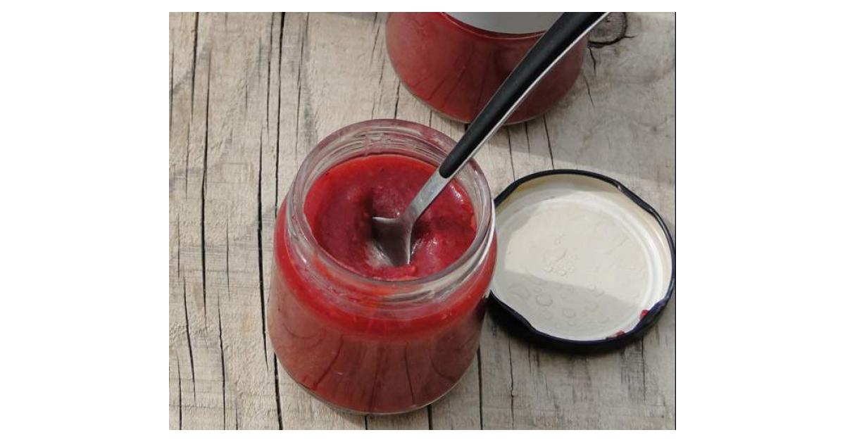 Compote de pommes fruits rouges par recetteseco. Une recette de fan à