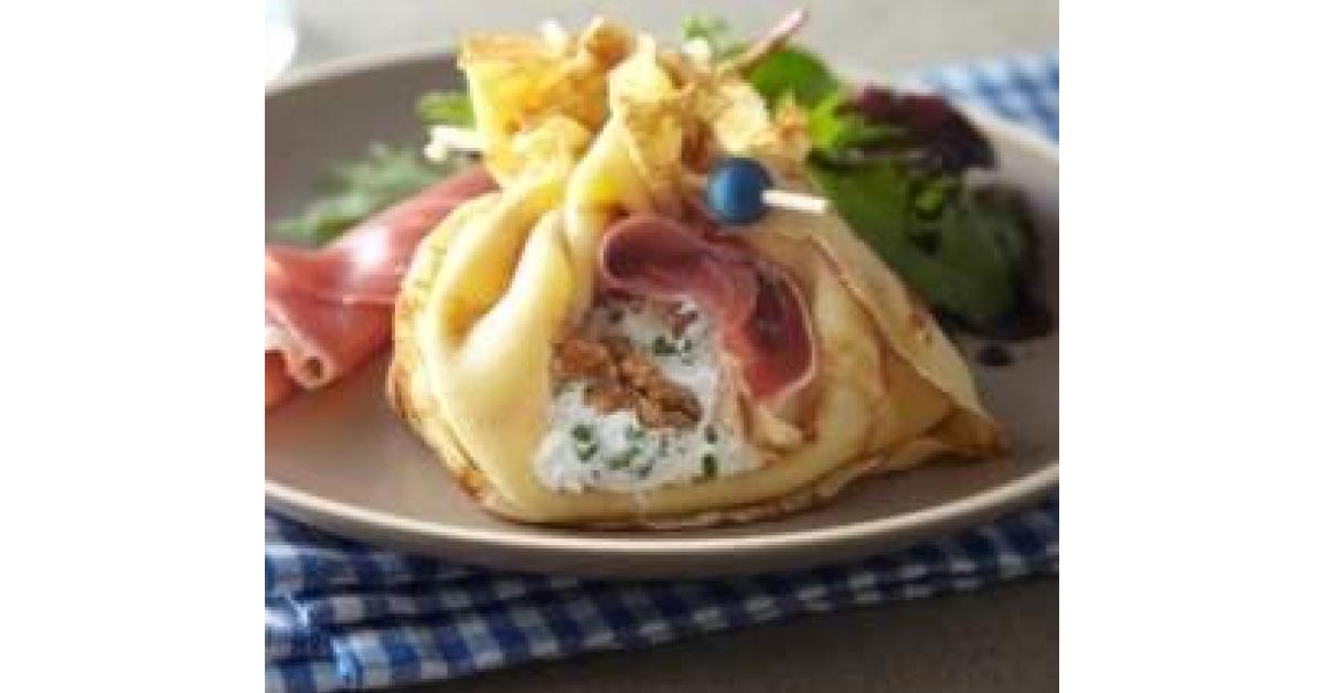 Special Chandeleur Aumoniere De Chevre Au Jambon De Pays Et Noix Par Damarco Une Recette De Fan A Retrouver Dans La Categorie Entrees Sur Www Espace Recettes Fr De Thermomix Sup Sup