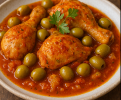 Poulet au olives et citron confit