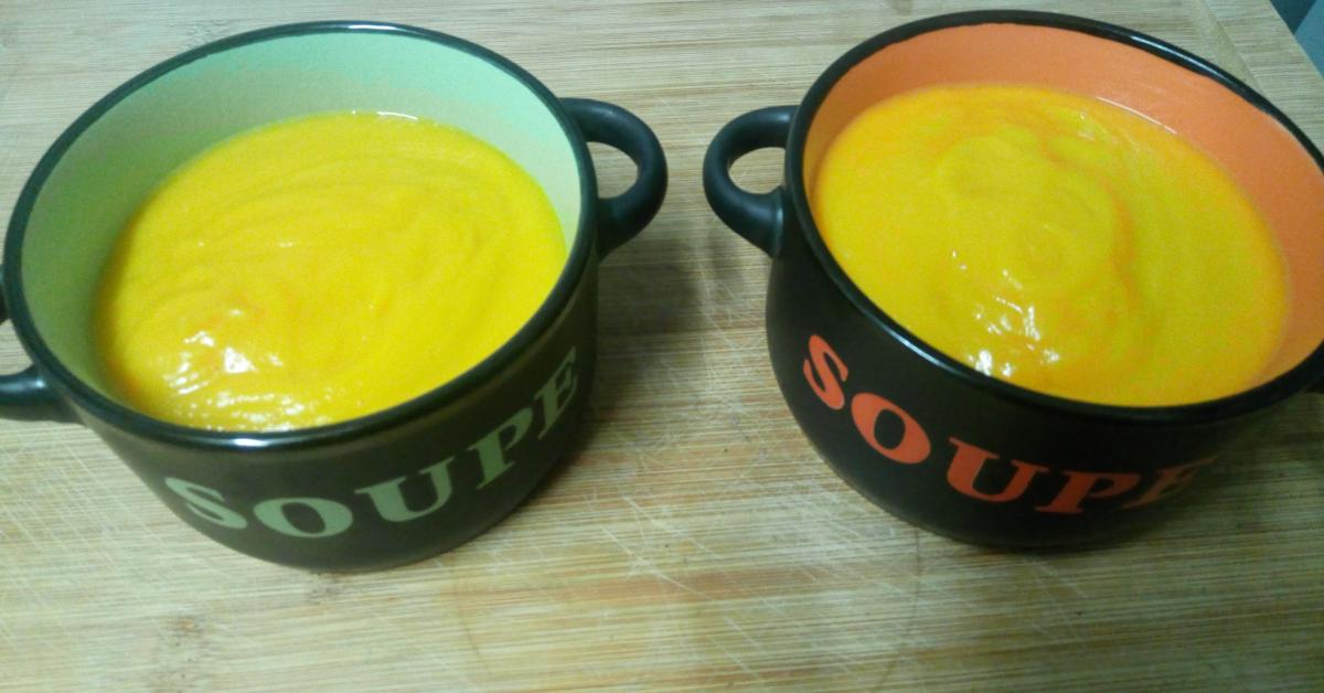 Velouté de patates douces et carottes au lait de coco (recette à indice glycémique bas) par