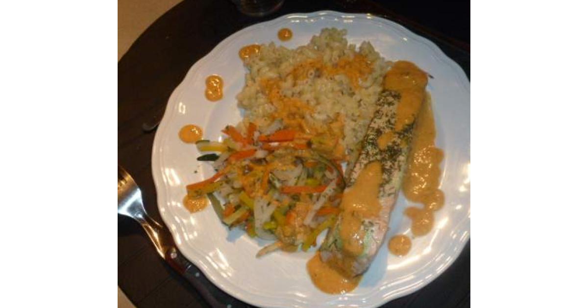 Saumon Julienne Et Coquillettes Express Par Klbb Une Recette De