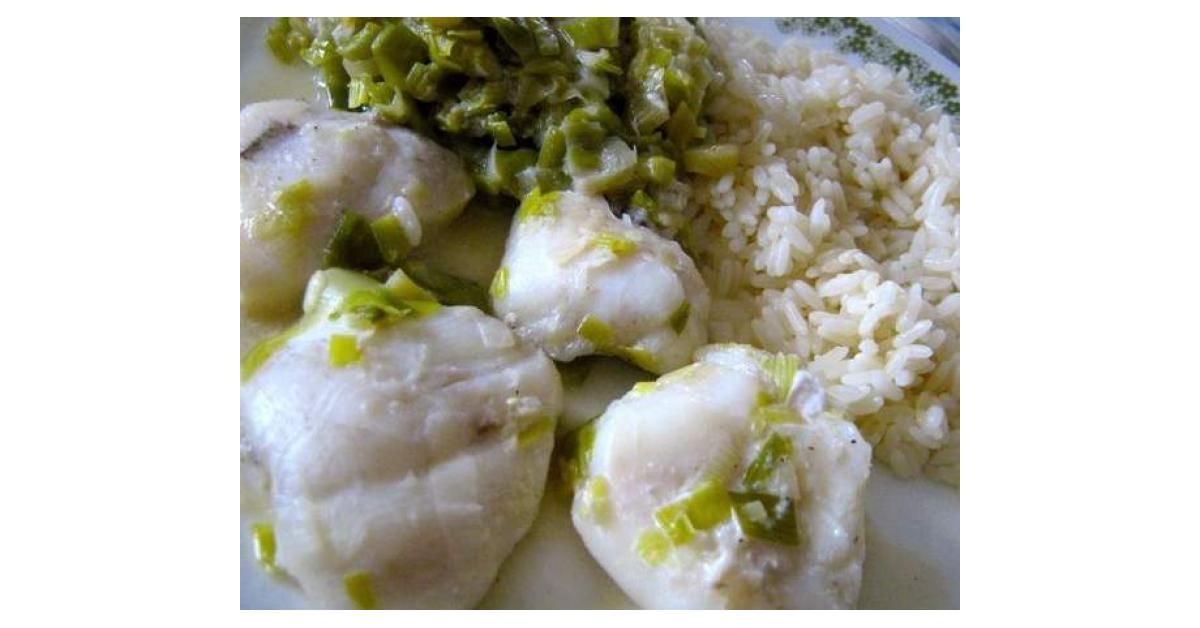 Dos de cabillaud, Fondue de poireaux et riz by léti37 on www.espace